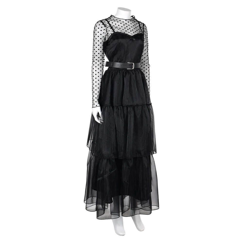 Lisa Frankenstein Misty Cosplay Costume Women Black Dress Party Carnival - Azufun