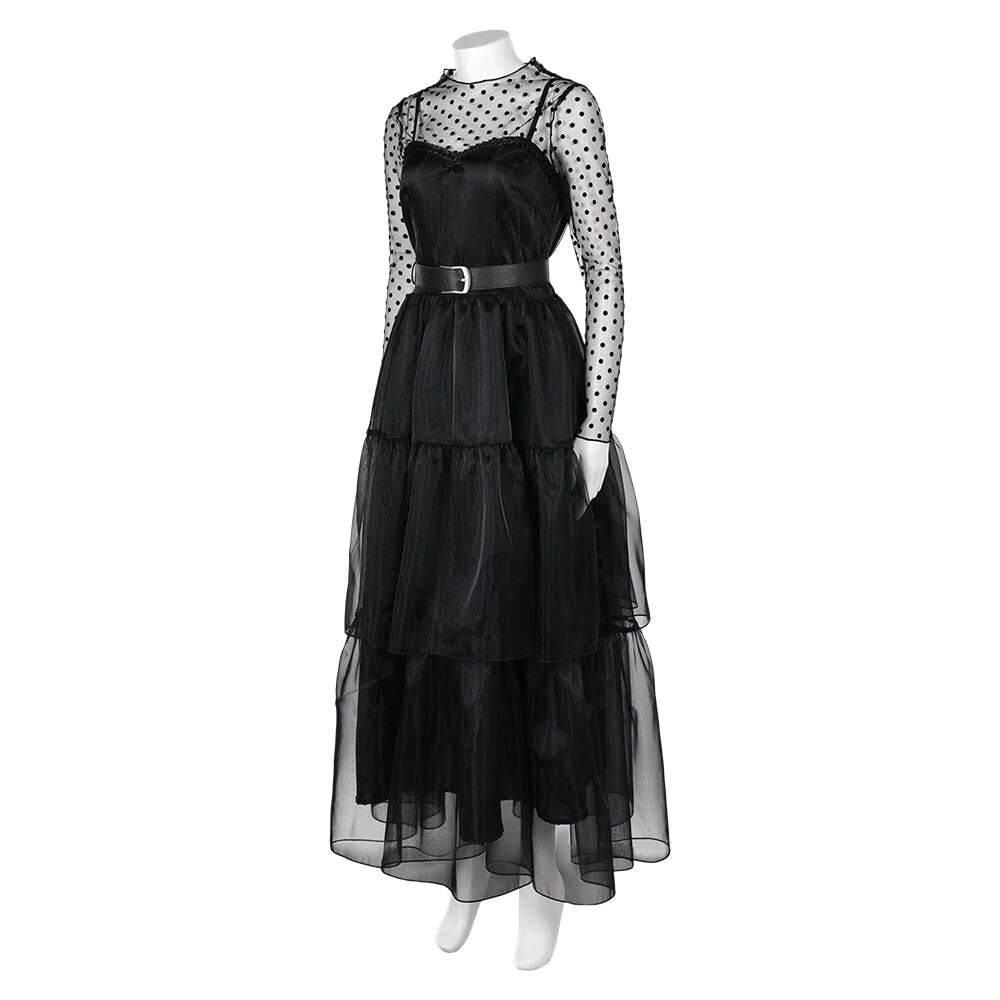 Lisa Frankenstein Misty Cosplay Costume Women Black Dress Party Carnival - Azufun