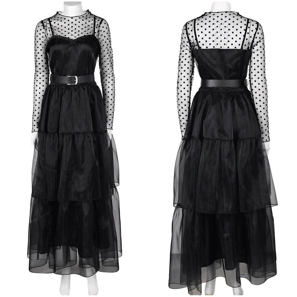 Lisa Frankenstein Misty Cosplay Costume Women Black Dress Party Carnival - Azufun