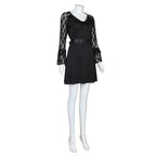 Lisa Frankenstein Misty Cosplay Costume Women Black Lace Long-sleeved Dress Party Carnival - Azufun