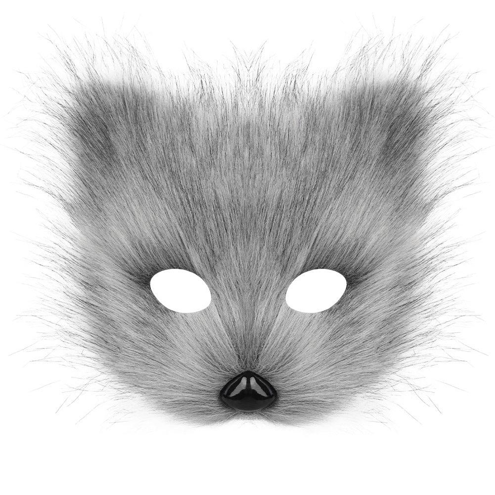 Simulation fox mask gloves plush fox tail set cos props accessories