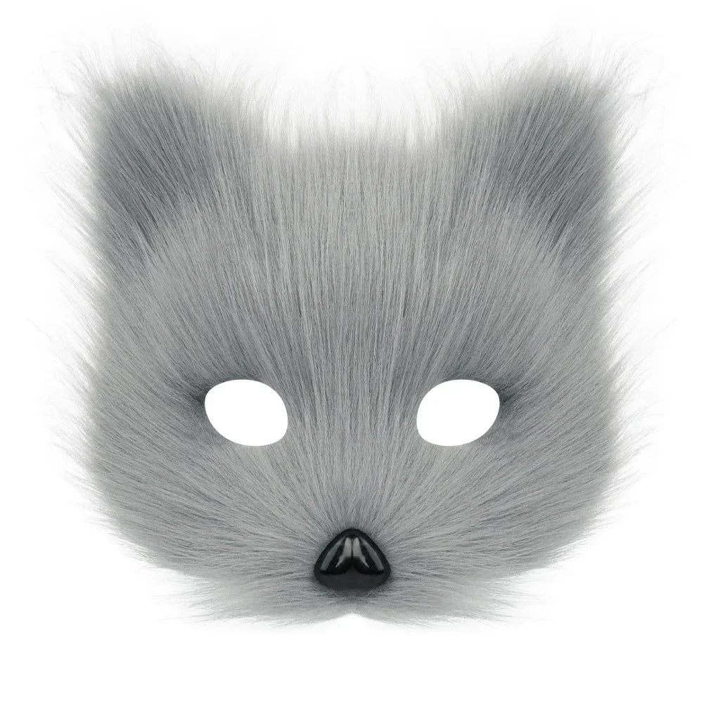 Simulation fox mask gloves plush fox tail set cos props accessories