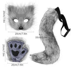 Simulation fox mask gloves plush fox tail set cos props accessories