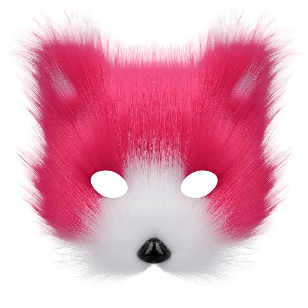 Simulation fox mask gloves plush fox tail set cos props accessories