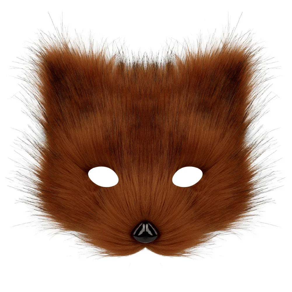 Simulation fox mask gloves plush fox tail set cos props accessories