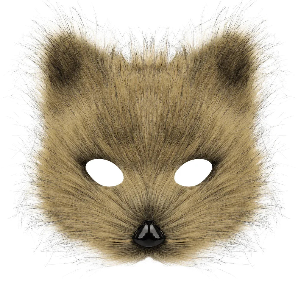 Simulation fox mask gloves plush fox tail set cos props accessories