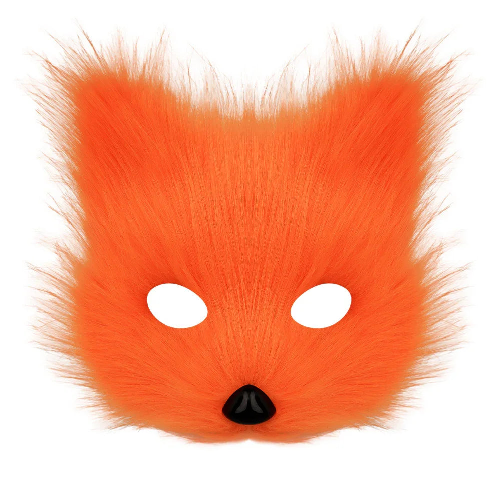 Simulation fox mask gloves plush fox tail set cos props accessories