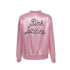 1950s Grease Pink Lady Ladies Satin Jacket Top Fancy Dress Up Costume - Azufun