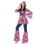 1970s Retro Disco Couple Hippie Hhip Hop Stage Costume Women Men Fancy Dress Halloween - Azufun