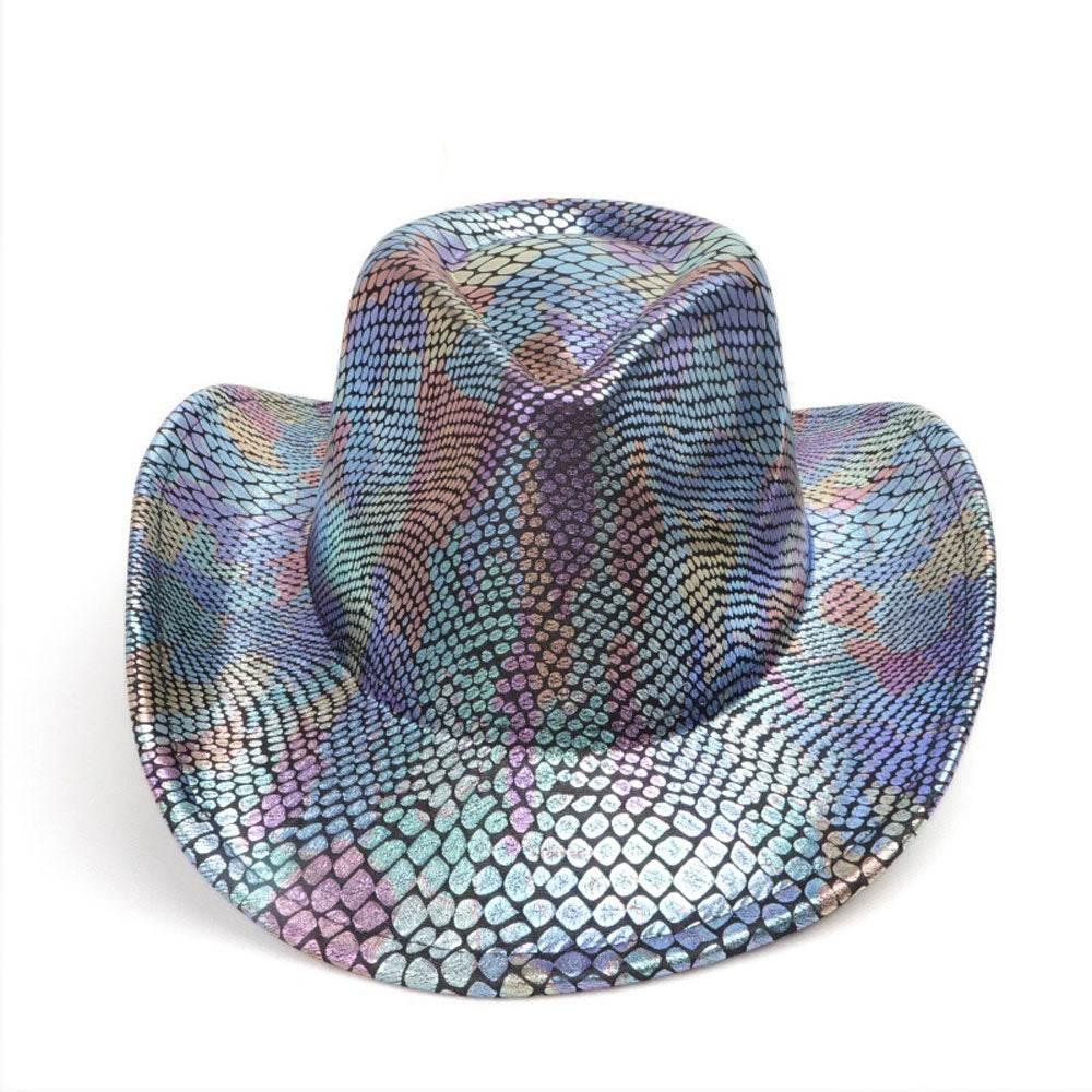 Western cowboy hat men's retro sequined Party dance - Azufun