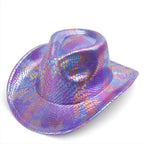 Western cowboy hat men's retro sequined Party dance - Azufun