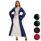 Gothic Retro Medieval Court Women Dresses Robe trumpet Long Sleeve - Azufun