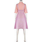 Wicked Glinda Pink Women Stripe Dress Outfit Carnival Cosplay Costume - Azufun