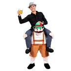 Striped Uncle White Beard Red Checkered Sumo Funny Puppet Costumes - Azufun