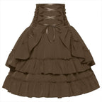 Medieval Retro Style Palace Women's Waist Dance Skirt Dress - Azufun