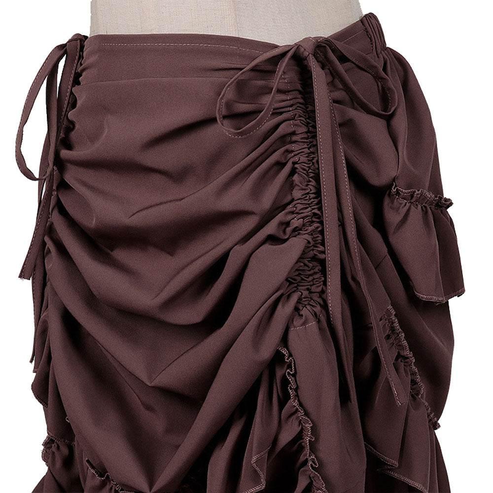Medieval Women's Retro Style Drawstring Waist Dance Skirt Dress - Azufun
