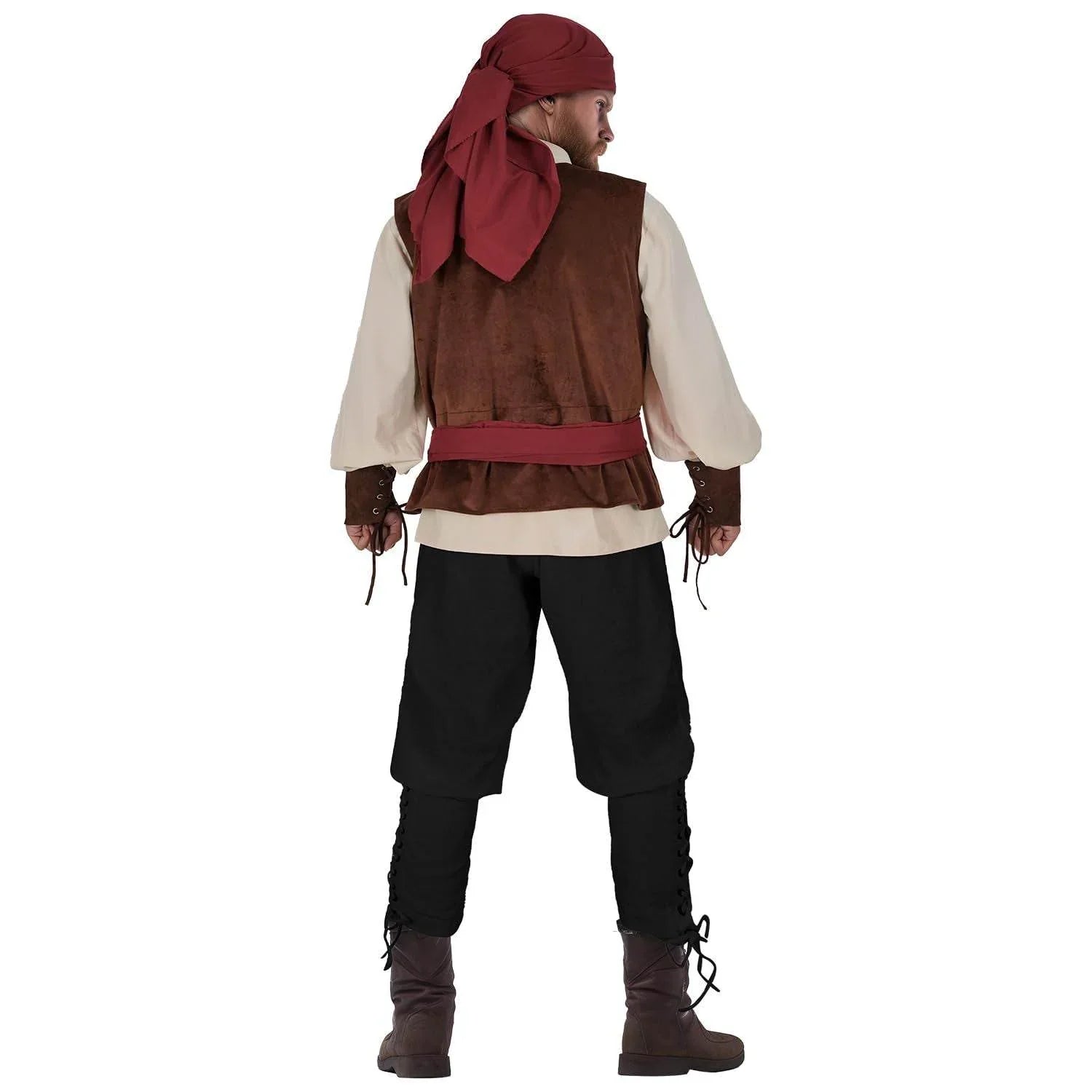 Halloween Caribbean Pirates Vest Adult Stage Costume - Azufun