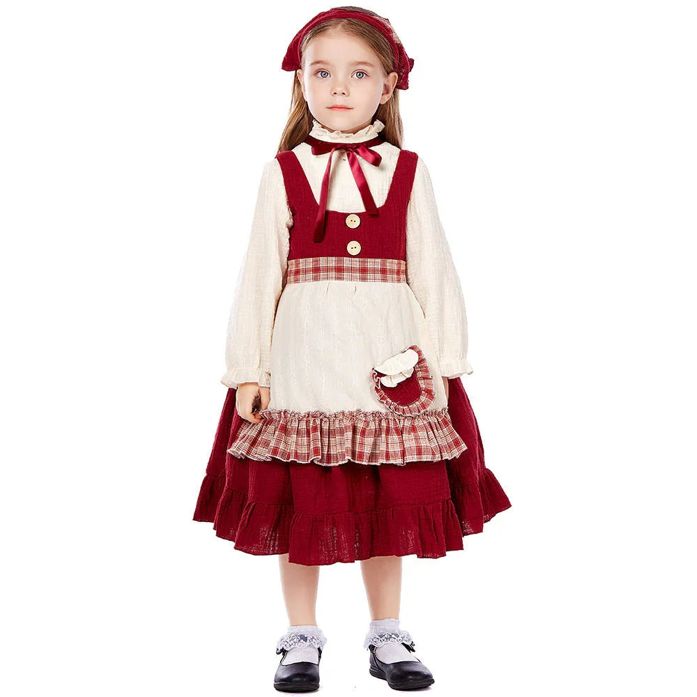 Kids The Little Match Girl Maid Oktoberfest Costume Dress Halloween - Azufun