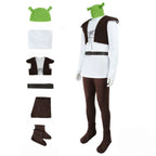 Shrek Green Monster Cosplay Mens Costume Halloween Full fleece Vest Outfit Set - Azufun