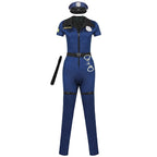 Women Cop Police Costume With Hat Halloween M to XL - Azufun