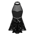 Maid Costume Jumpsuit PU Patent Leather Bodysuit