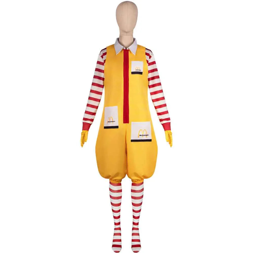 McDonald's Ronald Funny Cosplay Costume Adult Kids Halloween