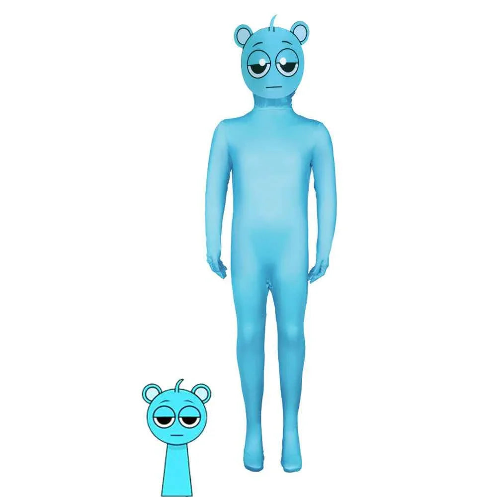 Sprunki Incredibox Costume Jumpsuit Bodysuit Halloween Kids Adult
