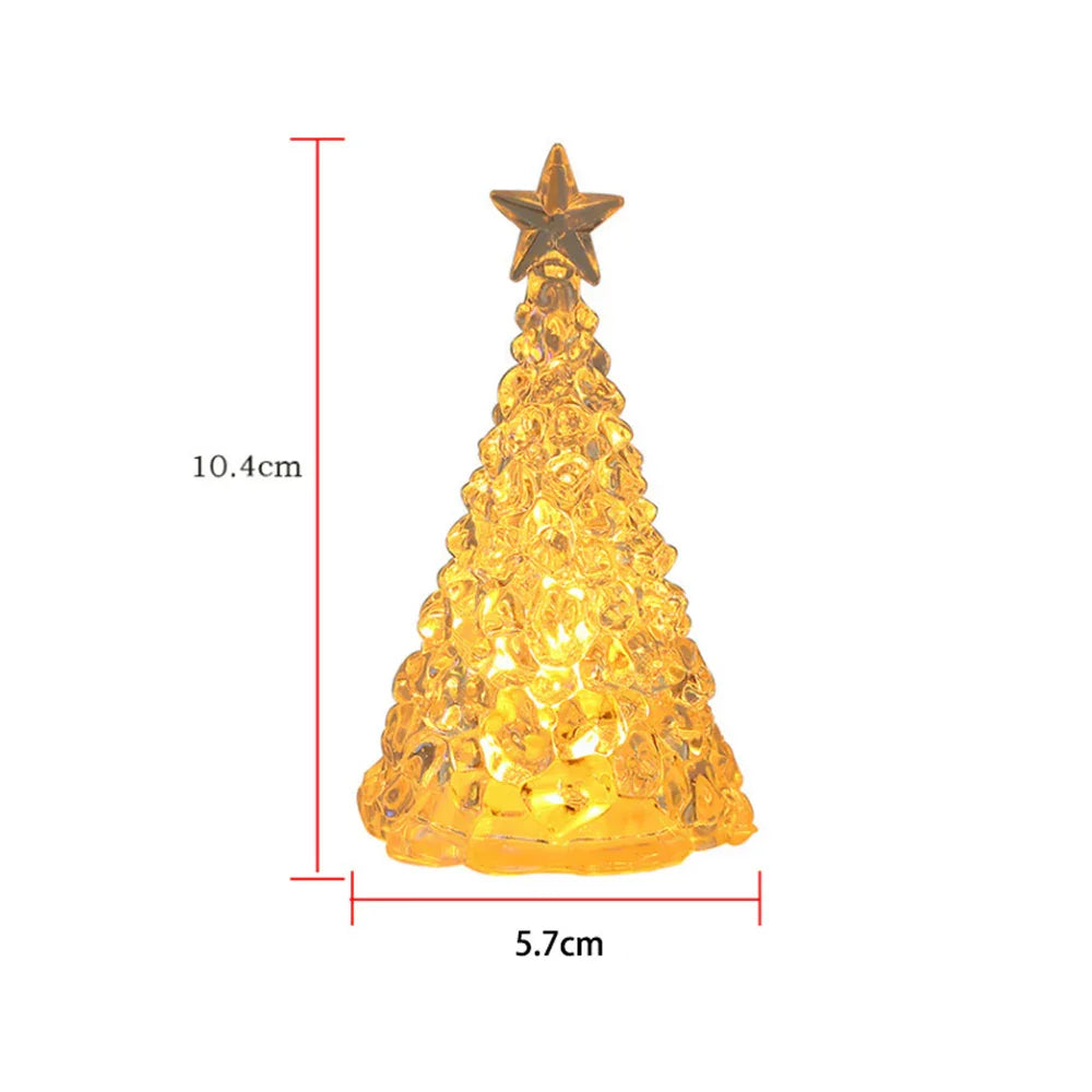 LED Christmas Tree Lights Christmas Table Ornaments Crystal Chandeliers