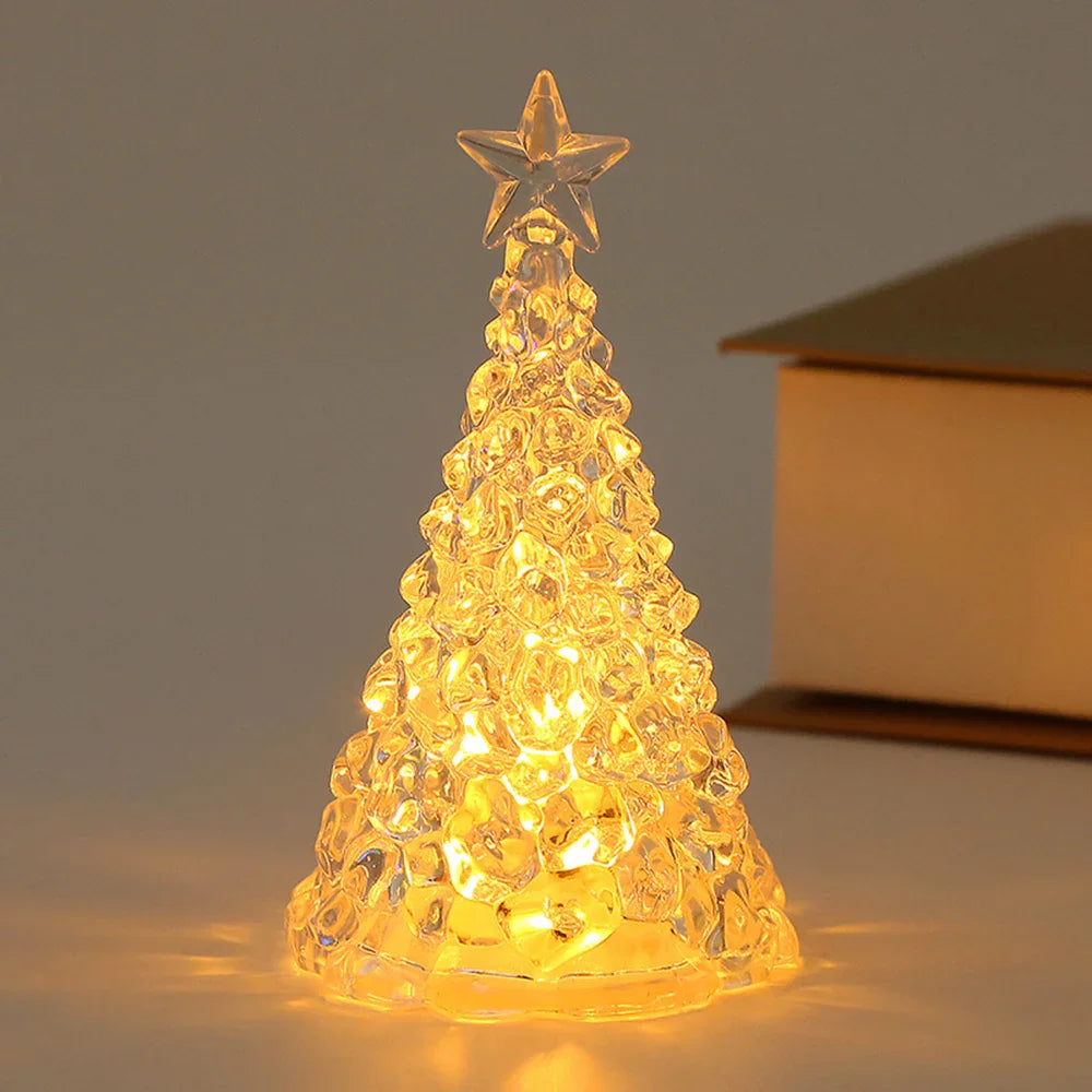 LED Christmas Tree Lights Christmas Table Ornaments Crystal Chandeliers