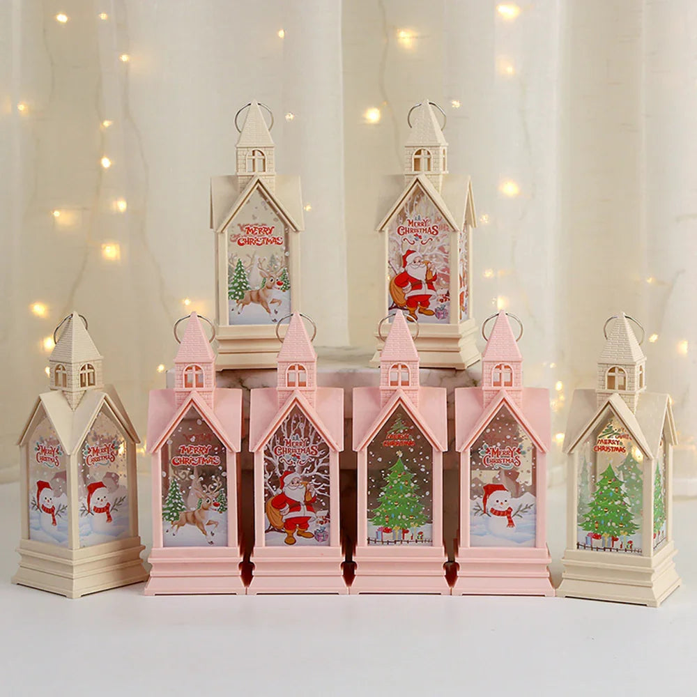 Electronic Candle Wind Lantern Castle Night Light Holiday Party Decorations