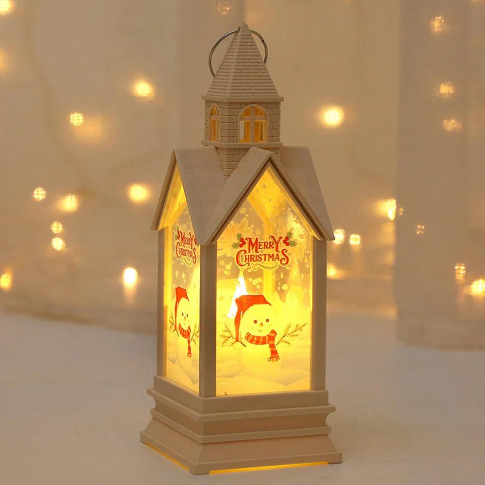 Electronic Candle Wind Lantern Castle Night Light Holiday Party Decorations