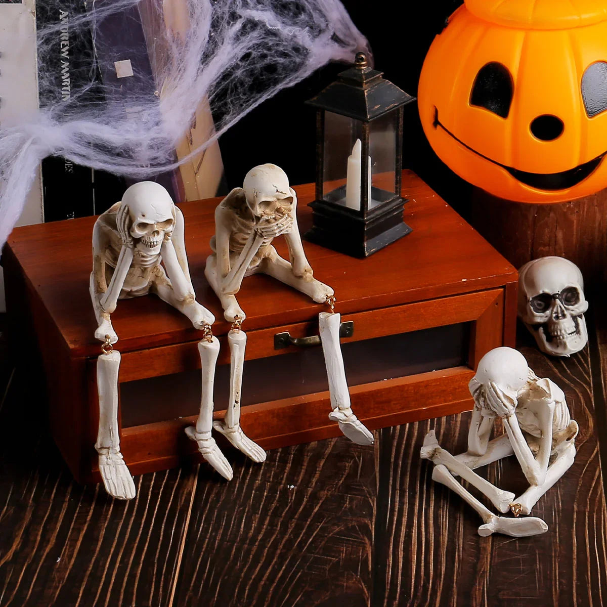 Halloween Craft Decorations Skeleton Frame Don't Listen Don't Look Don't Speak
