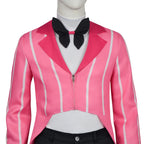 Hazbin Hotel Alastor Cosplay Costume Signature Red Pinstripe Tailcoat Full Set