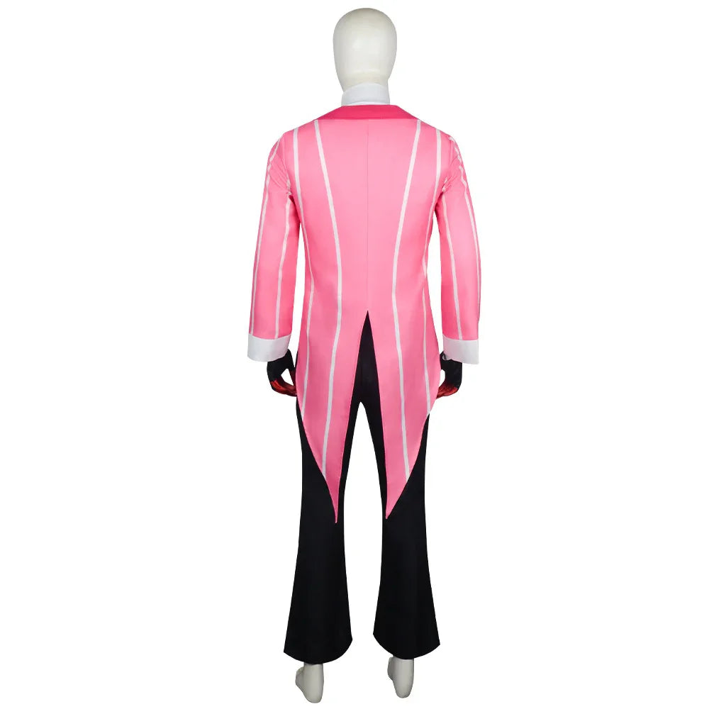 Hazbin Hotel Alastor Cosplay Costume Signature Red Pinstripe Tailcoat Full Set