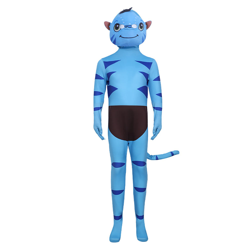 Avatar Ash People Costume Fire Na'vi Jumpsuit Front View