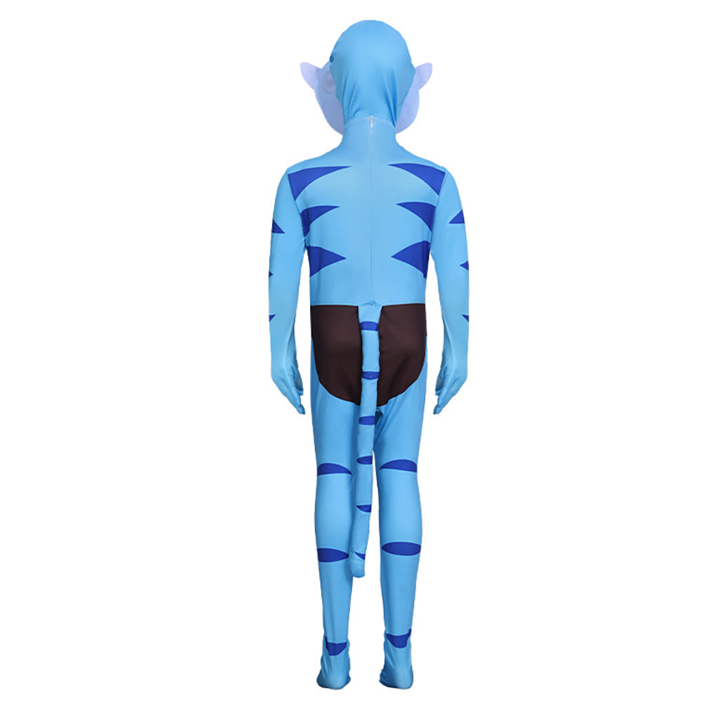 Avatar Ash People Costume Fire Na'vi Jumpsuit Front View
