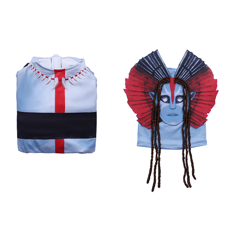 Avatar Ash People Costume Fire Na'vi Jumpsuit Front View