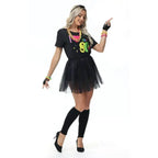 80s Fancy Dress Costumes Printed T-shirt Gauze Skirt Suit Halloween For Female - Azufun