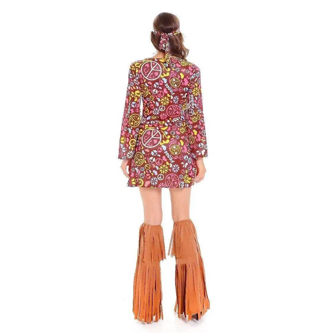 Adult Peace and Love Hippie Costume Party Halloween Women's Tassel - Azufun