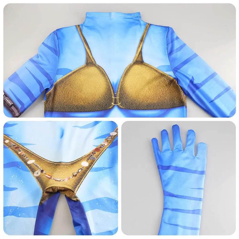 Avatar: The Way of Water Cosplay Costume adult zentai costume Sets and Mask Up For kids - Azufun