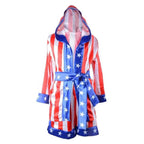 Boxer Cosplay Costume Rocky Balboa Suit Uniform American Star Stripes Robe Italian Boxing Outfit Set for Kids - Azufun