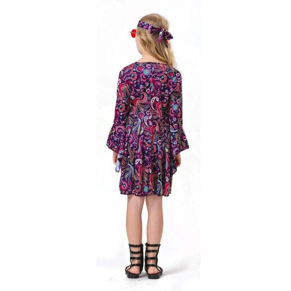 Children's 70s Retro Disco Hippie Fancy Dress Costumes Country Singer Cosplay - Azufun