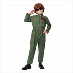 Children's Fighter Pilot Costume Halloween Carnival and Kindergarten Performance Jumpsuit - Azufun