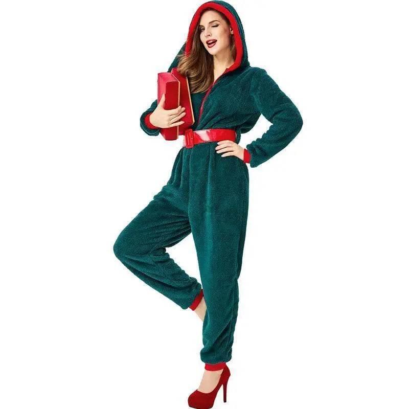 Christmas Family Matching Costume Onesies Hooded Pajamas Jumpsuit - Azufun