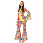 Disco 70s Fancy Dress Retro hip-hop hippie Couple Stage Costumes Halloween - Azufun