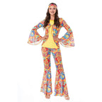Disco 70s Fancy Dress Retro hip-hop hippie Couple Stage Costumes Halloween - Azufun