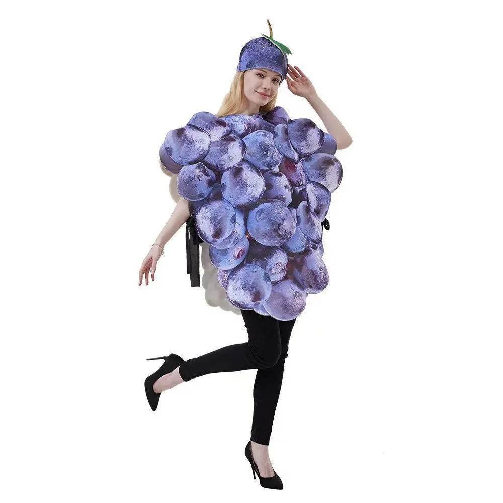 Fruit Grape Dress Cosplay Costume Halloween Carnival Party Disguise Suit - Azufun