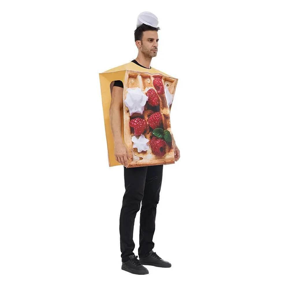 Funny Food Waffle Muffins Halloween Carnival Suit Cosplay Costume For Adults - Azufun
