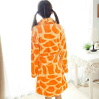 Giraffe Animal Costume Kigurumi Night Robe Warm Flannel Unisex Pajamas - Pajamasbuy