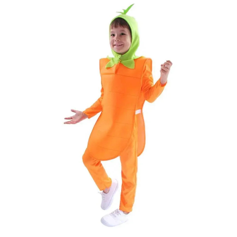 Halloween Carrot Cosplay Costumes Romper Onesie Cute Jumpsuit Outfit for Kids - Azufun